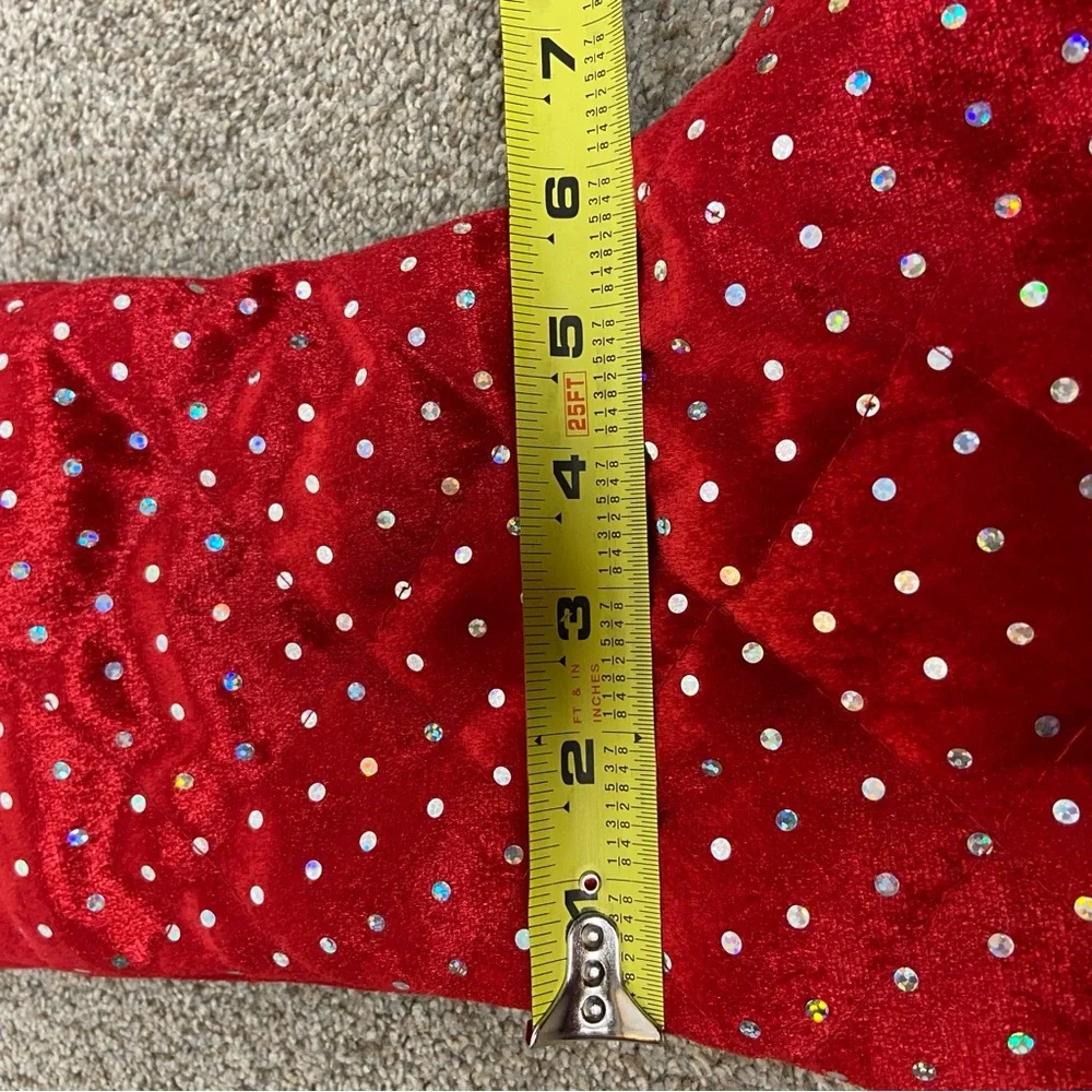 Red Velvet‎ Christmas Stocking with Snowflake Design